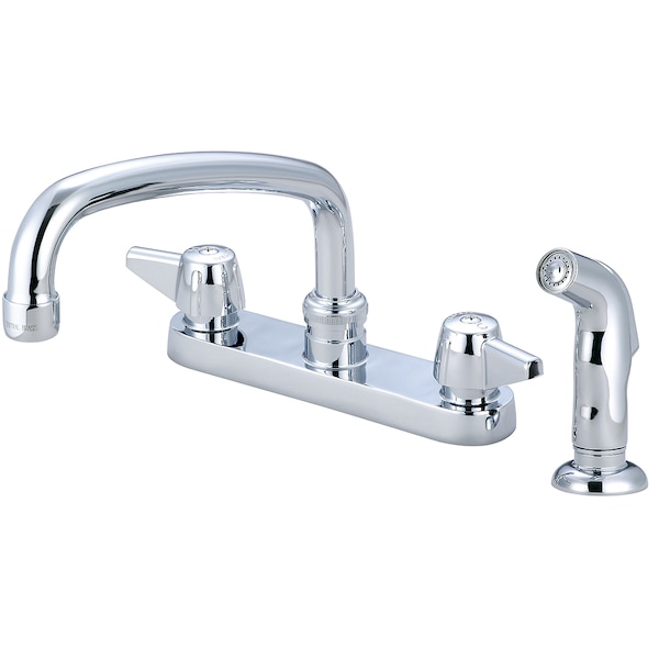 Two Handle Cast Brass Kitchen Faucet, NPSM, Standard, Polished Chrome, Weight: 4.28